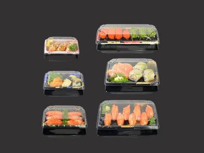 China Environmental Friendly PET Sushi Takeaway Box With Transparent Lid for sale