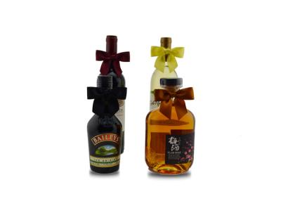 China Printed Satin Ribbon Bows For Wine Bottle Decoration for sale