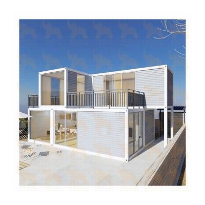 China Modern Hot Selling Modern Prefab House Glass Villa Use Beautiful Prefab Containers Cafe for sale