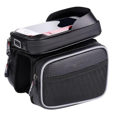 China 2018 triangle bicycle bag waterproof 6.2 inch touch screen mobile phone bag bicycle bag bicycle accessories for sale