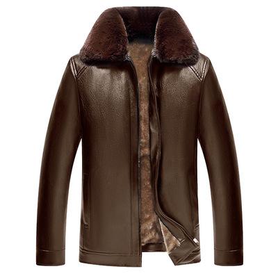 China Waterproof Fur Collar Coat Zipper PU Jacket Fleece Lining Winter Jacket Clothes for sale