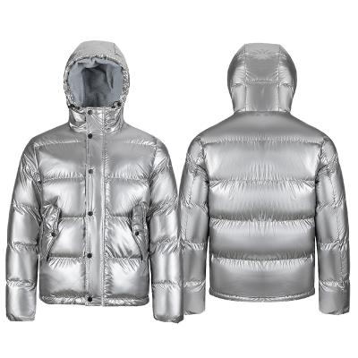 China Men's Winter Fashion Shiny Plush Waterproof Raincoat Plus Size Jacket With Hooded for sale