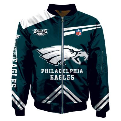 China New Waterproof Flight Suit Stitched NFL Team Eagles Letters Custom Jacket Digital Printing Casual Men's Plus Size Jacket for sale