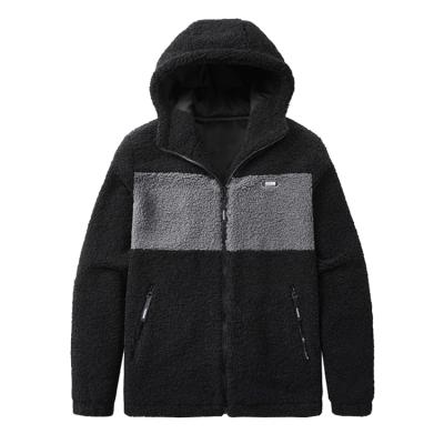 China 2021 Plus Size Jacket Men's Fleece Sherpa Breathable Winter Color Blocking Thick Warm Rise Outdoor Jacket for sale