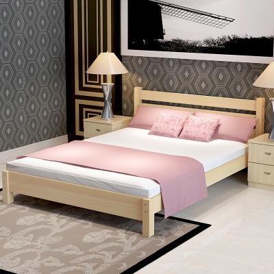 China Others Low Price Simple Style Practical Simple Bedroom Furniture Single / Double Solid Wood Bed for sale