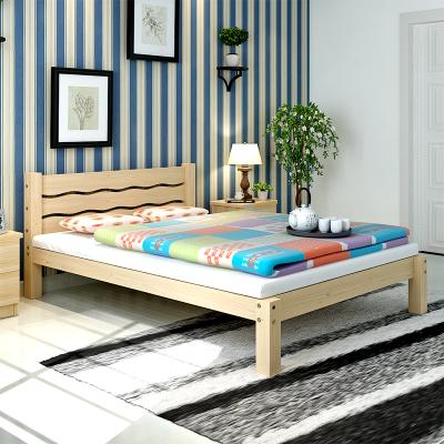 China Other Low Price Simple Fashion Bedroom Furniture Simple Solid Wood Bed for sale