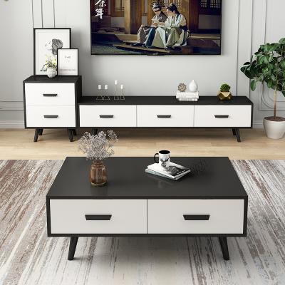 China Factory Supply Wooden Cheap Price Wooden Living Room Furniture Tea Table TV Cabinet Set for sale