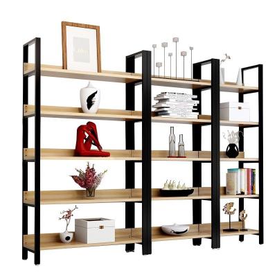 China Good Quality Various Steel Wood Storage Shelves Racks Steel Wood Book Shelf for sale