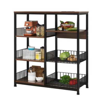 China Viable Low Price Guaranteed Quality Wooden Organizer Shelves Storage Kitchen Rack for sale