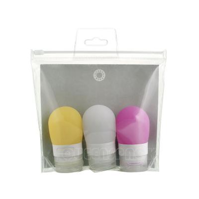 China Eco-friendly Wholesale Custom Color Shampoo Container Eco-friendly Silicone Material (3 Pieces) Travel Bottle Cosmetic Packaging Set for sale