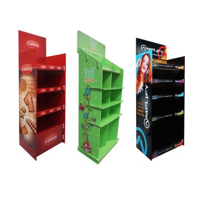 China custom made 350g CCNB+K6 Corrugated Supermarket Cardboard Display Stand Promotional POP Retail Corrugated Floor Displays for sale