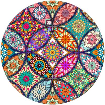 China Soft Flowers Printing Cloth Mouse Pad Desktop Base Top Computer Round Circular Anti-Slip Rubber Mousepad Mouse Pad Wholesale Price for sale