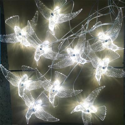 China Latest Wedding Party Event Decoration Ceiling Decoration LED Large Acrylic Flower For Wedding Party Wedding Stage Decoration Props 10am Acrylic Bird for sale