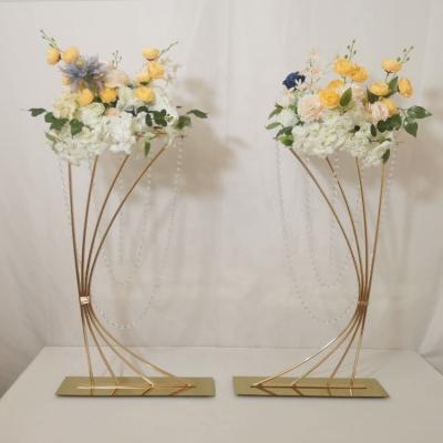 China Fashionable wedding table decor flower arcn centerpieces decorative decorations gold flower stand wedding party favors birthday article for sale