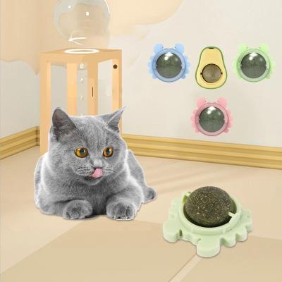 China Rotating Catnip Ball Wall Catnip Avocado Treats Edible Catnip Toys Licking Balls Healthy Viable Snack Toys Kitten Playing Toy for sale