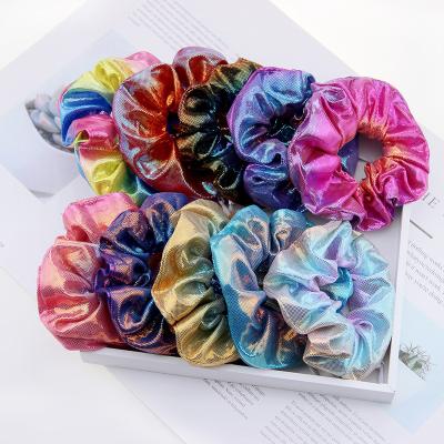 China Factory Attractive Fashion Big Bling Scrunchies Tie Dyed Gradient Lipstick Change Hair Scrunchie With Zipper Pocket Scrunchie Women Girl for sale