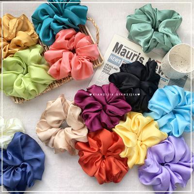 China 2022 Extra Large 18cm Oversized Hair Scrunchies Malaysia Muslim Ponytail Tie For Girls Women Jumbo Satin Maxi Elastic Scrunchie for sale