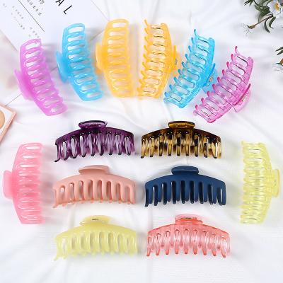 China 2022 Simple Rectangle Acetate Women Hair Clips Matte Barrettes Transparent Color Classic Hair Accessories Jelly Hair Clip For Women for sale