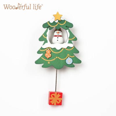 China The Wonderful Life Of [X] Snowman Magnet Christmas Tree Unique Wood Gift for sale