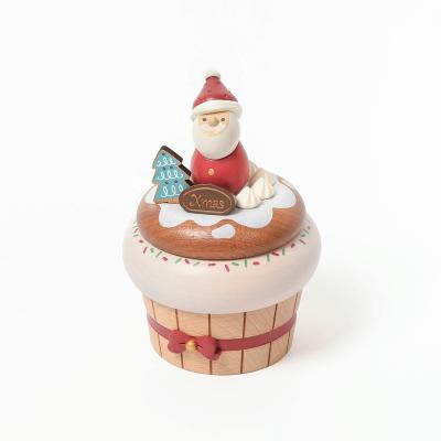 China Beautiful Elaborate Christmas Music Box Of [X]Santa Designs On The Cupcake For Christmas Gift for sale