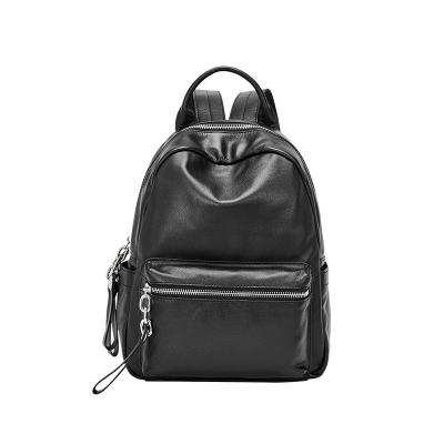 China High Quality Anti-theft Black Leather Large Capacity Backpack Travel Backpack and Leisure Use Notebook for sale