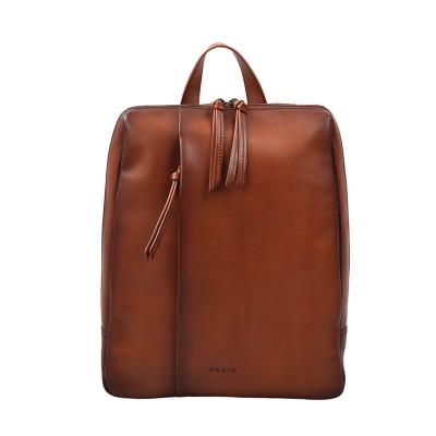 China Retro first rubbed color high quality layer cowhide backpack school bag large capacity solid color computer bag for sale