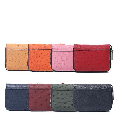 China Wholesale 2021 New Ladies Anti-theft Wallet Fashion Ostrich Pattern Ladies Card Bag Clutch Bag Leather Wholesale for sale