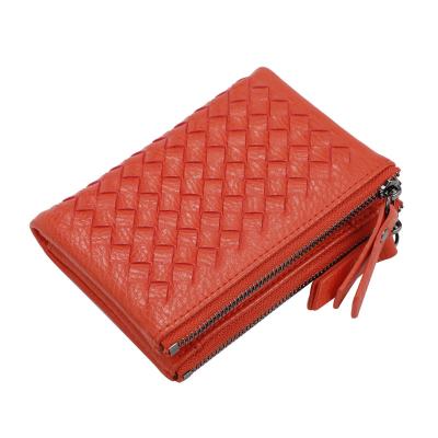 China Summer new anti-theft style woven ladies grab card holder multi-function ladies wallet multicolor PU wallet for sale