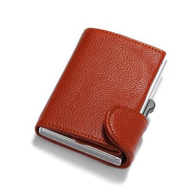 China Side Automatic RFID Push Card Holder Credit Card Case Box Aluminum Wallet for sale