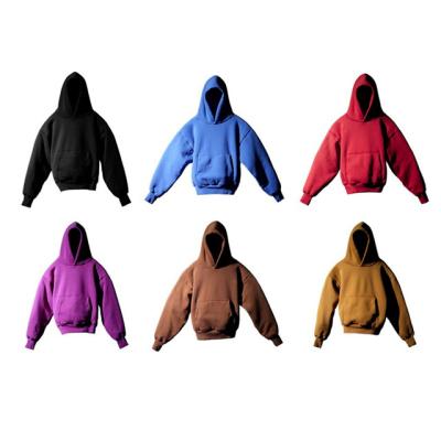 China 500 gsm luxury heavy oversized empty hoodies 100 percent cotton kanye yeezy thick streetwear premium custom heavyweight Anti-wrinkle empty hoodies for sale