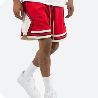 China Anti-Wrinkle 7 Inch Polyester Inseam Sporty Wear Men's Shorts Gym Over The Knee Sweat Layer Mesh Basketball White Double Layer Shorts With Pocket for sale