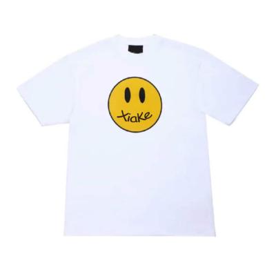 China QUICK DRY Dropshipping Customized Smile Face Women Unisex Male Casual Trending Men's Short Sleeve Shirt for sale