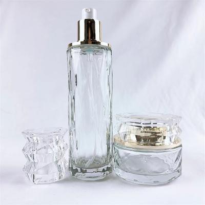 China Personal Skin Care Elegant Logo Printing Cosmetic Glass Packaging for sale