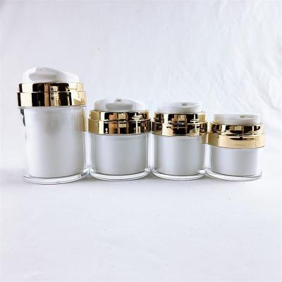 China Empty Cream Gold Silver Airless Pump Cream Jar For Cosmetic Jars for sale