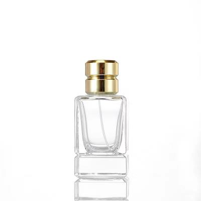 China Perfume Glass Spray Bottles Thick Bottom Crimp Neck Square Parfum Bottle for sale