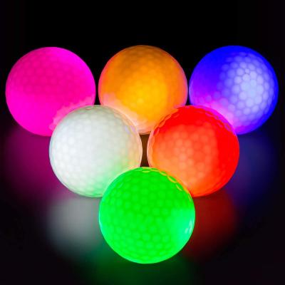 China Eco-Friendly Flashing Light Up Golf Balls Custom Printing Glow In The Dark Long Lasting 8 Minutes Led Golf Ball for sale