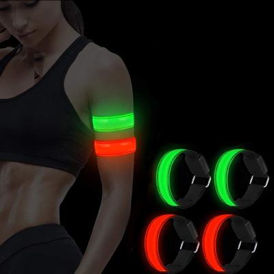 China Heavy Duty High Reflective Reflective LED Lights Rechargeable Sports Weather Wristbands Sports Weather Visibility Armband for sale