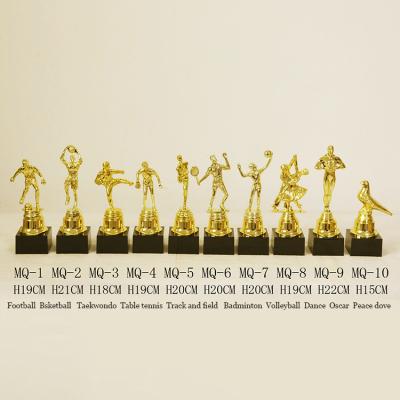 China All over the world popular fashion newest cheap high quality custom shaped gold plated plastic souvenirs award trophy for sale