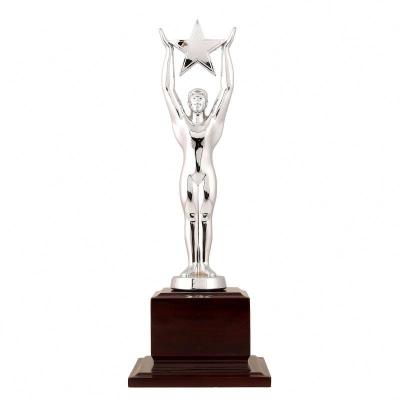 China All Over The World Best Awards Custom Design Awards Exquisite Luxury Silver Plated Metal Trophy for sale