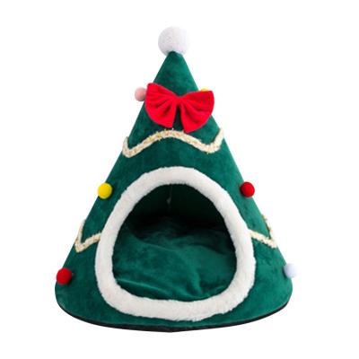 China New Design Christmas Breathable Luxury Pet Bed Novelty Custom Made Cat Bed Cat Cave Pet Bed for sale