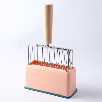 China Cat Toliet Hot Selling Pet Tools Candy Color Metal Garbage Shovel Set Cat Poop Shovel Cleaning Pet for sale