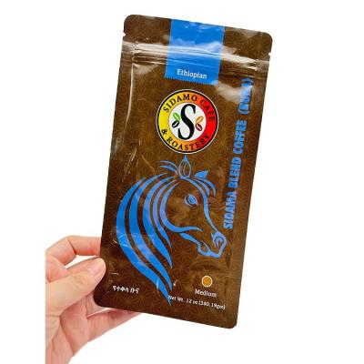 China Recyclable Custom Plastic Packaging Bags Biodegradable Coffee Pouch Stand Up With Zipper Lock Bags Side Guest With Clear Window Coffee Bag for sale