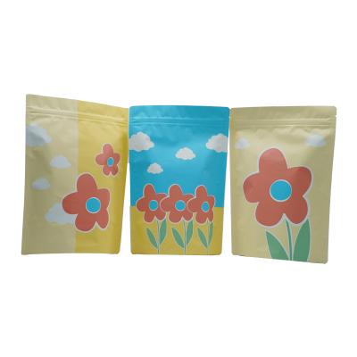 China Stand Up Pouch Flower Moisture Proof Resealable Bag With Zip Lock Water Proof Plastic Packaging Bag Aluminum Foil Mylar Matte Bags for sale