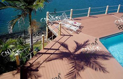 China Moisture Resistant Solid Hollow WPC Deck Flooring / Non Slip Composite Decking for sale