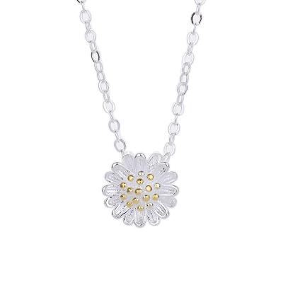 China 925 silver TRENDY Daisy Flower Clavicle Chain Women Daisy Necklace Jewelry for sale