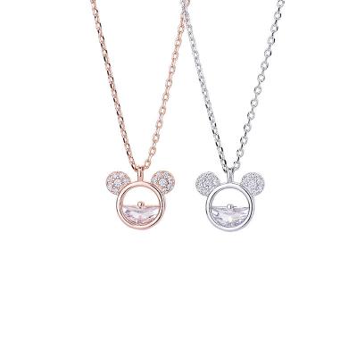 China Cute Cute Cartoon Children's Day Mickey Pendant Essential 18k Gold Plated Diamond Necklace for sale