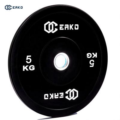 China Universal Eako Sports Weight Black Rubber Plate Bumper Plate for sale