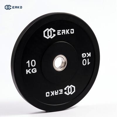 China Universal Eako Sports Weight Black Rubber Plate Bumper Plate for sale