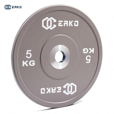 China Eako Universal Sports Barbell Bumper Color Weightlifting Fitness Competition Plates Rubber Bumper Plate for sale