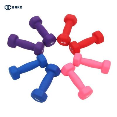 China Eako Eco-Friendly Sports Hot Sales Vinyl Dipping Neoprene Dumbbell Dumbbell Set 15 Pound Neoprene Dumbbells On Sale for sale